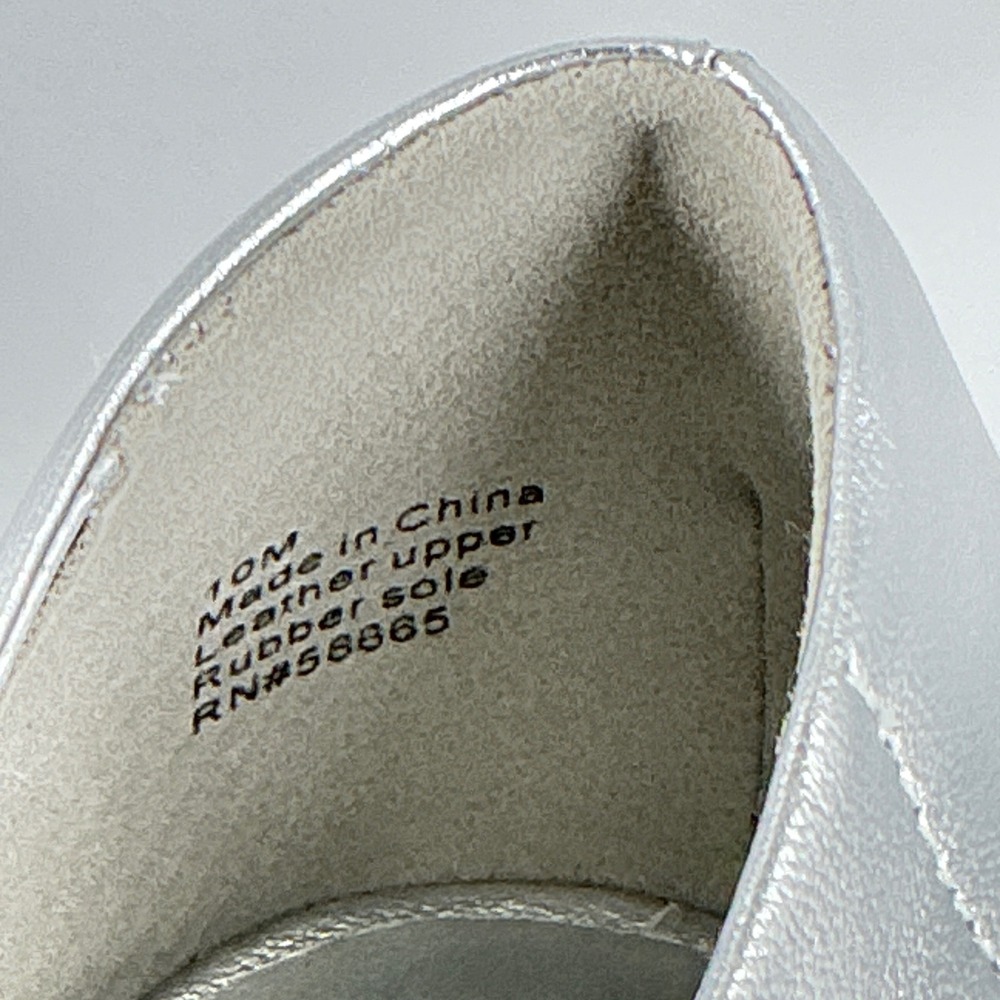 Open Edit Size 10 Silver Metallic Leather Pointed Ballet Flats NEW Madyson $80 - Picture 6 of 14